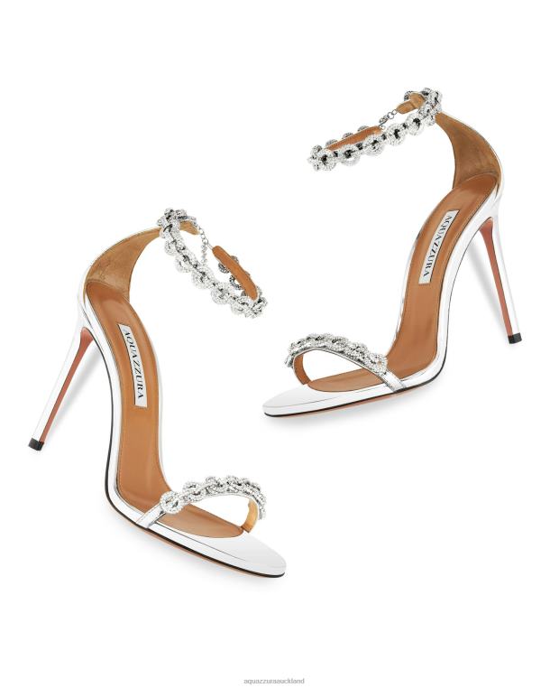 Aquazzura Love Link Sandal 105 SILVER TZ666117