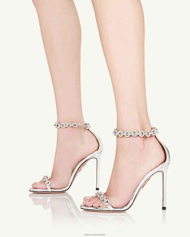 Aquazzura Love Link Sandal 105 SILVER TZ666117