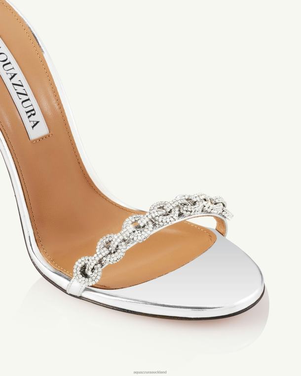 Aquazzura Love Link Sandal 105 SILVER TZ666117