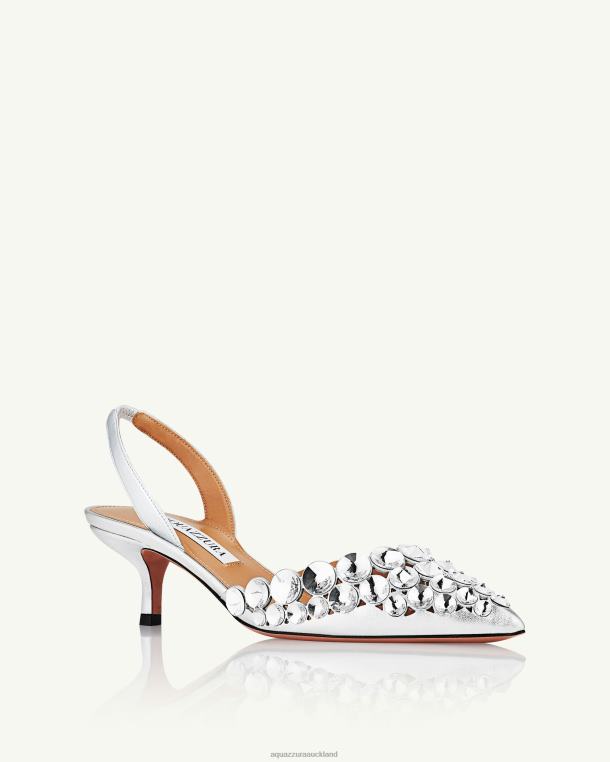 Aquazzura Maxi-Tequila Sling 50 SILVER TZ666180