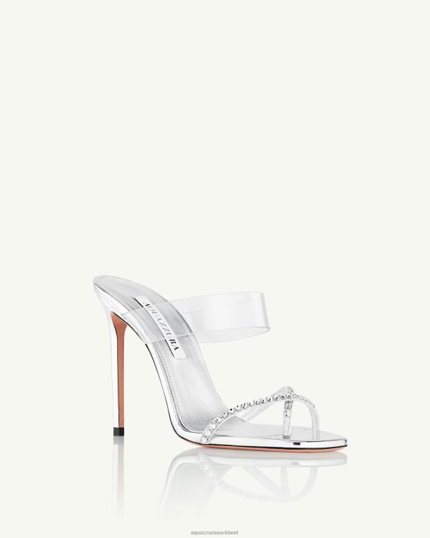 Aquazzura Movie Mule 105 SILVER TZ666151