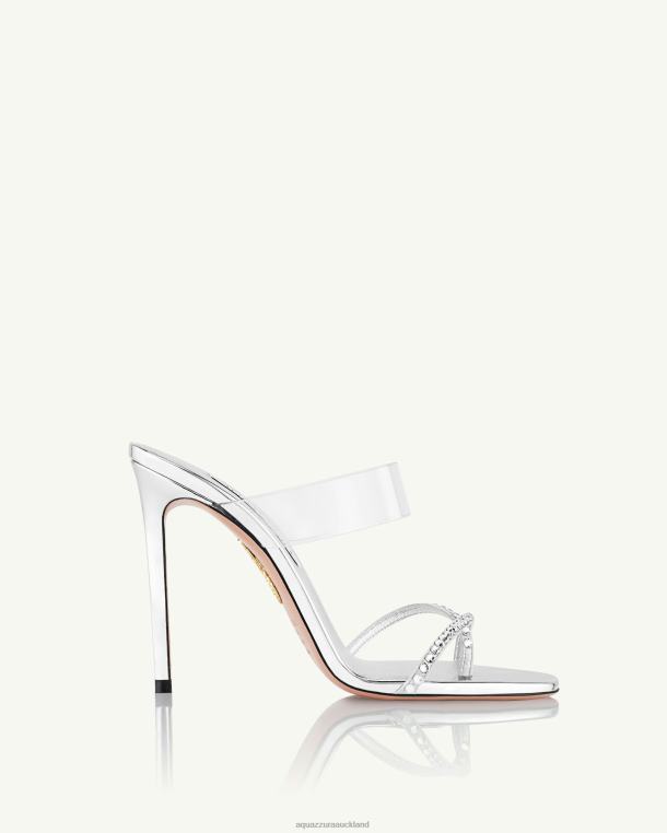 Aquazzura Movie Mule 105 SILVER TZ666151