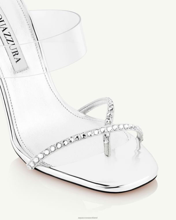 Aquazzura Movie Mule 105 SILVER TZ666151