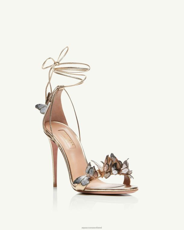 Aquazzura Papillon Sandal 105 GOLD TZ666134