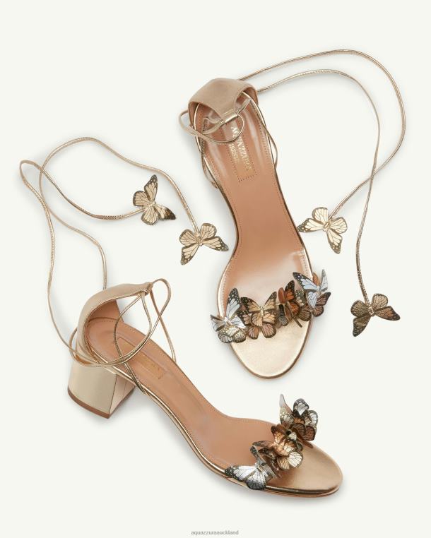 Aquazzura Papillon Sandal 50 GOLD TZ66660