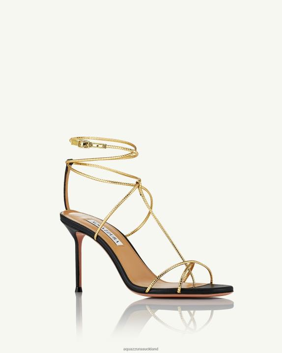 Aquazzura Roman Romance Sandal 85 BLACK R4L66