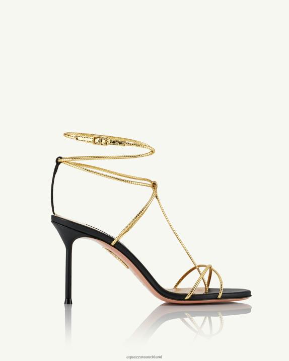 Aquazzura Roman Romance Sandal 85 BLACK R4L66