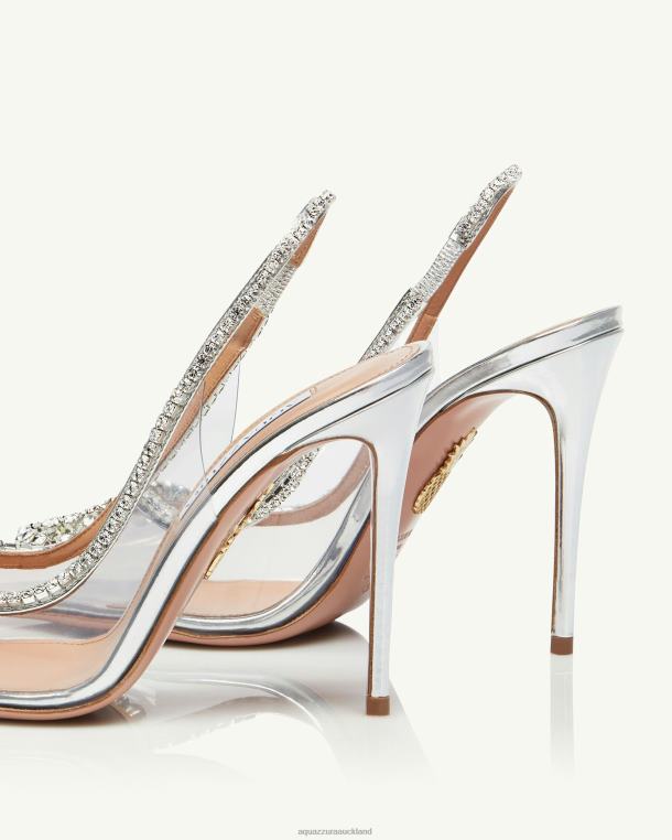 Aquazzura Seduction Crystal Pump 105 SILVER TZ666232