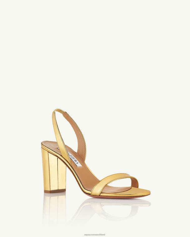 Aquazzura So Nude Block Sandal 85 GOLD TZ666136