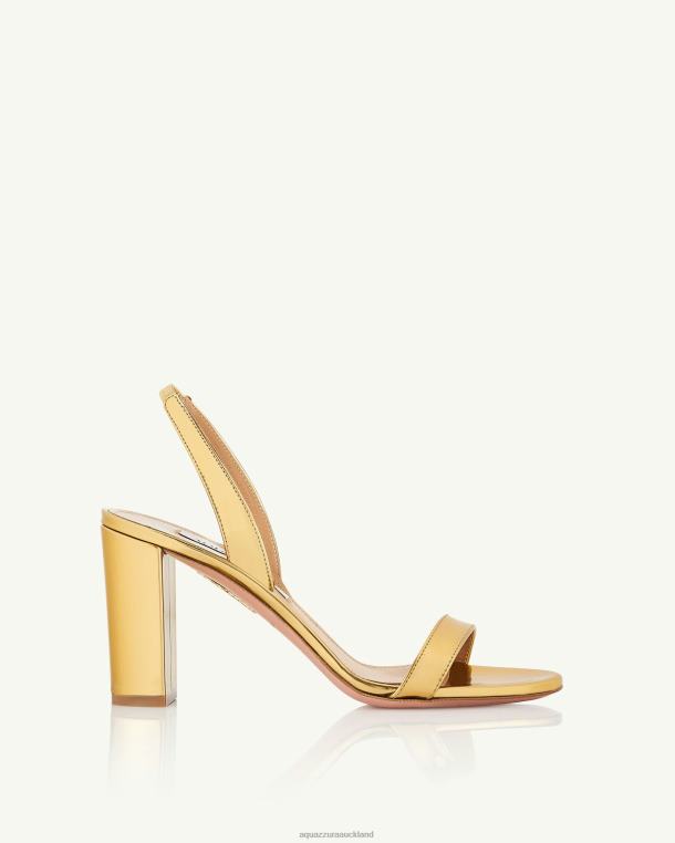 Aquazzura So Nude Block Sandal 85 GOLD TZ666136