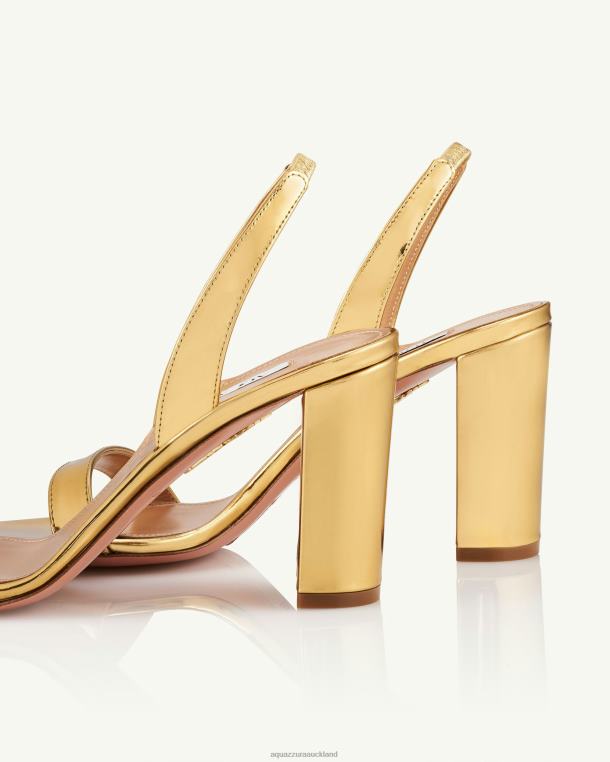 Aquazzura So Nude Block Sandal 85 GOLD TZ666136