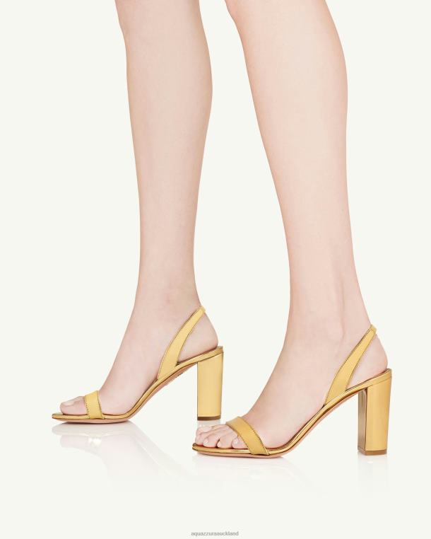 Aquazzura So Nude Block Sandal 85 GOLD TZ666136