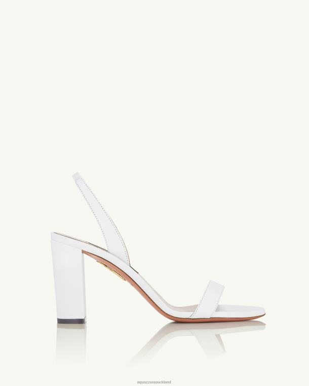 Aquazzura So Nude Block Sandal 85 WHITE TZ666158