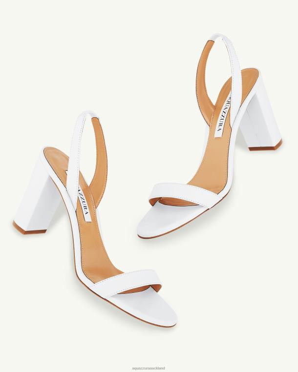 Aquazzura So Nude Block Sandal 85 WHITE TZ666158