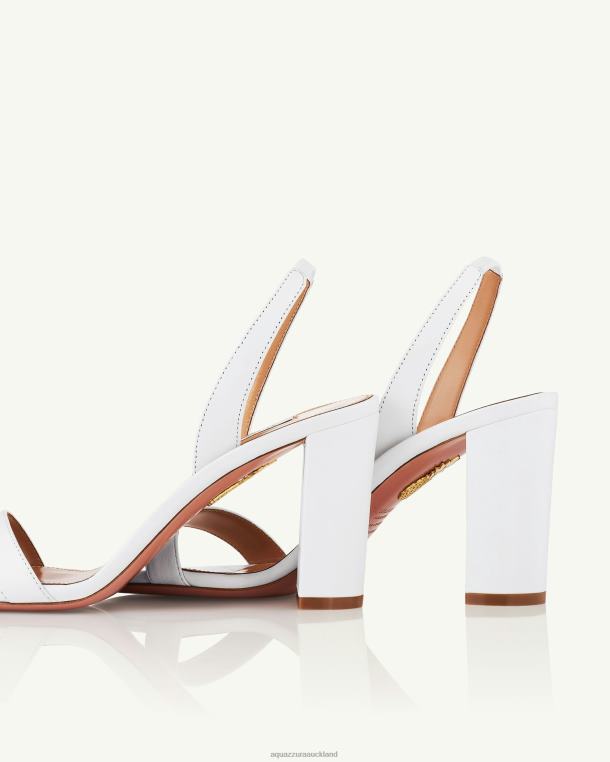 Aquazzura So Nude Block Sandal 85 WHITE TZ666158