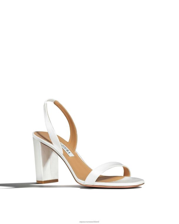 Aquazzura So Nude Block Sandal 85 WHITE TZ666159