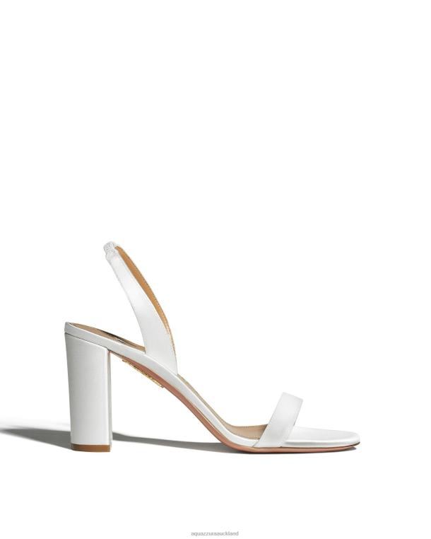 Aquazzura So Nude Block Sandal 85 WHITE TZ666159