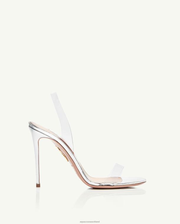 Aquazzura So Nude Plexi Sandal 105 SILVER TZ66681