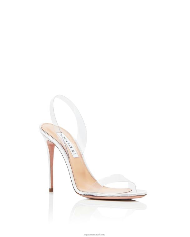 Aquazzura So Nude Plexi Sandal 105 SILVER TZ66681