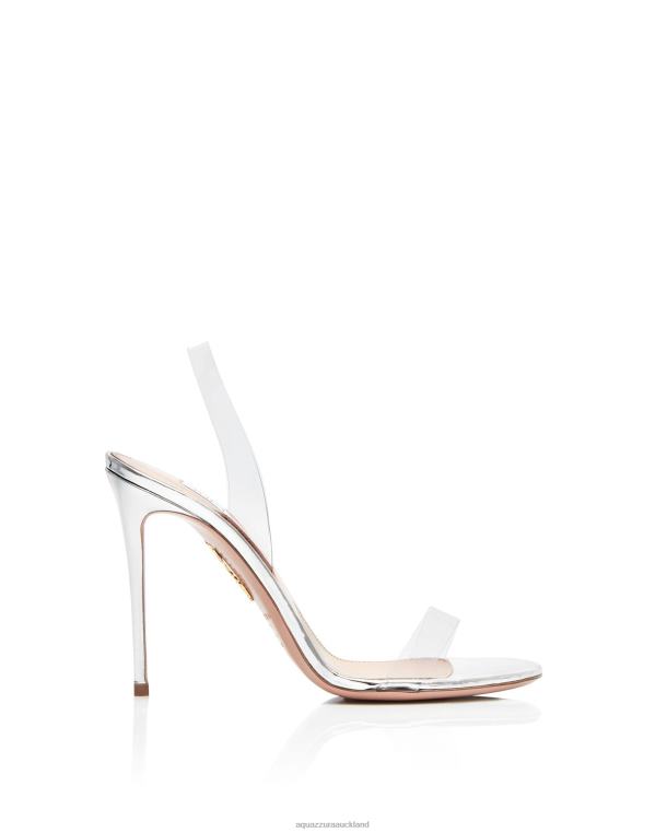 Aquazzura So Nude Plexi Sandal 105 SILVER TZ66681