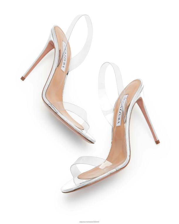 Aquazzura So Nude Plexi Sandal 105 SILVER TZ66681