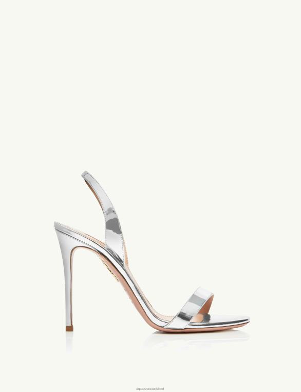 Aquazzura So Nude Sandal 105 SILVER TZ666154