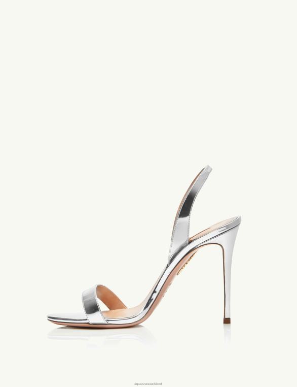 Aquazzura So Nude Sandal 105 SILVER TZ666154