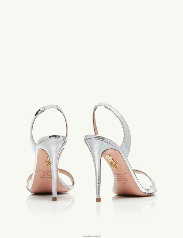 Aquazzura So Nude Sandal 105 SILVER TZ666154