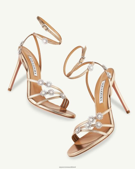 Aquazzura Starry Night Sandal 105 GOLD R4L68