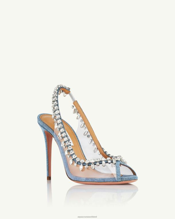 Aquazzura Temptation Crystal Sandal 105 BLUE TZ66625