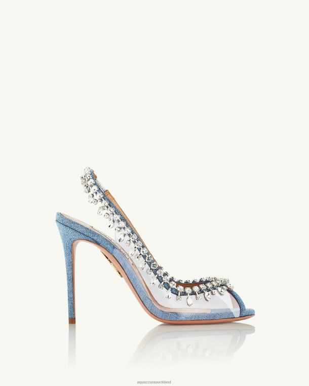 Aquazzura Temptation Crystal Sandal 105 BLUE TZ66625