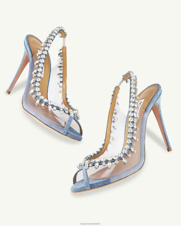 Aquazzura Temptation Crystal Sandal 105 BLUE TZ66625