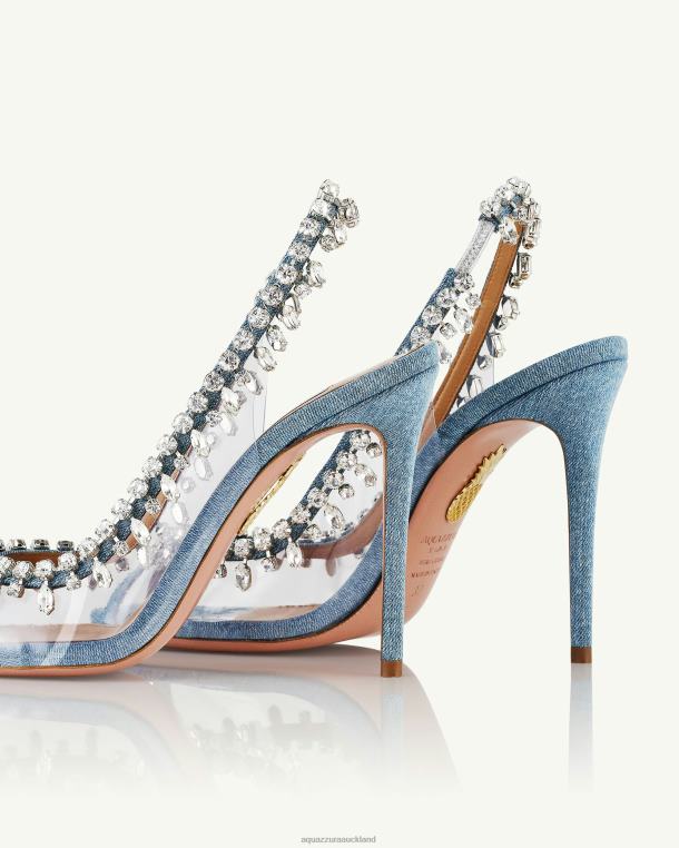 Aquazzura Temptation Crystal Sandal 105 BLUE TZ66625