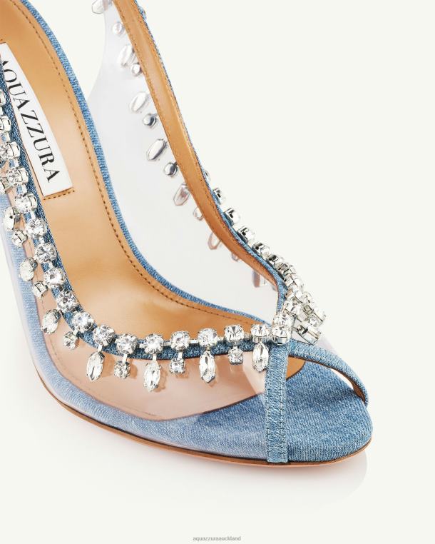 Aquazzura Temptation Crystal Sandal 105 BLUE TZ66625