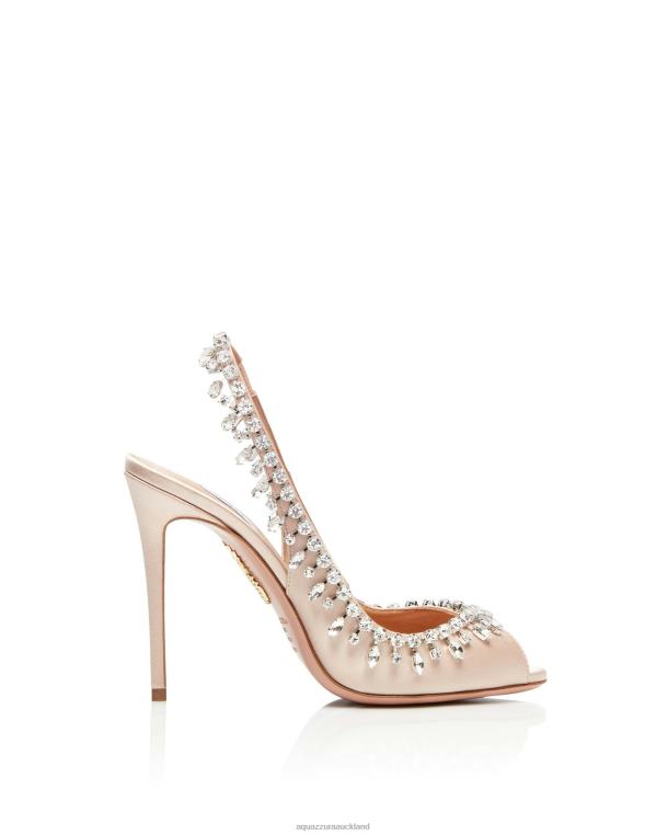 Aquazzura Temptation Crystal Satin Sandal 105 PINK TZ666155