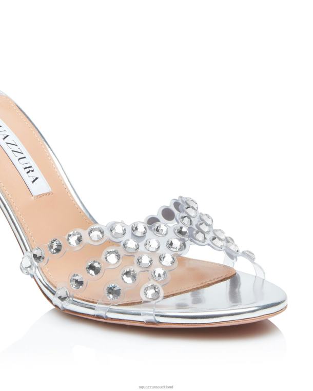 Aquazzura Tequila Plexi Mule 75 SILVER TZ66679