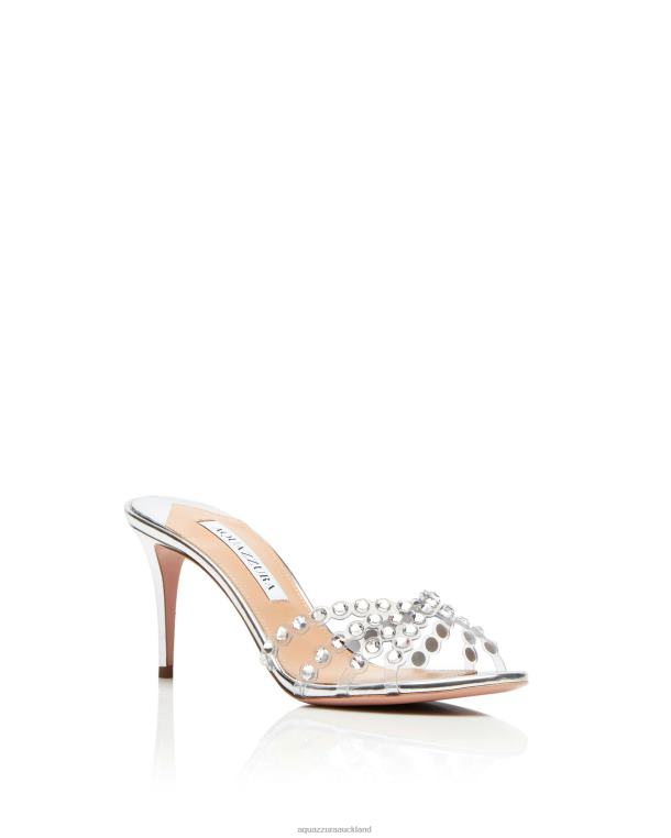 Aquazzura Tequila Plexi Mule 75 SILVER TZ66679