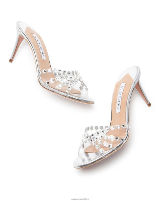 Aquazzura Tequila Plexi Mule 75 SILVER TZ66679