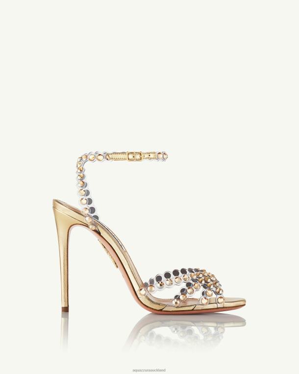 Aquazzura Tequila Plexi Sandal 105 GOLD TZ666106