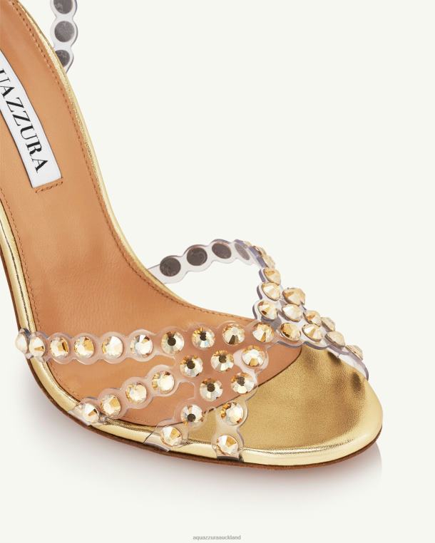 Aquazzura Tequila Plexi Sandal 105 GOLD TZ666106