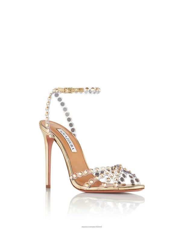 Aquazzura Tequila Plexi Sandal 105 GOLD TZ666106