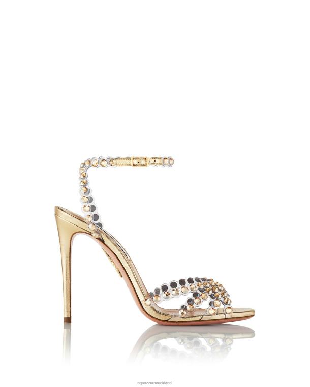 Aquazzura Tequila Plexi Sandal 105 GOLD TZ666106