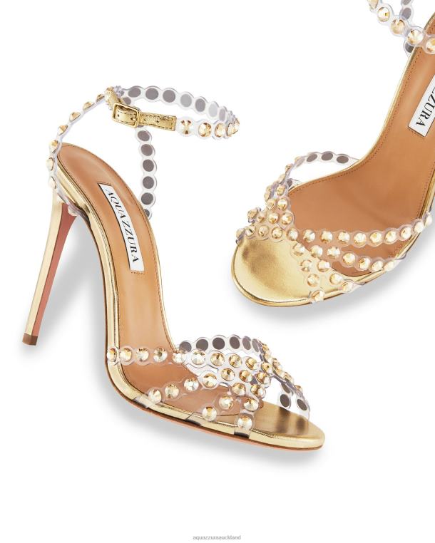 Aquazzura Tequila Plexi Sandal 105 GOLD TZ666106