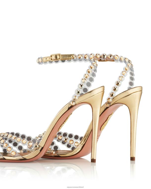 Aquazzura Tequila Plexi Sandal 105 GOLD TZ666106