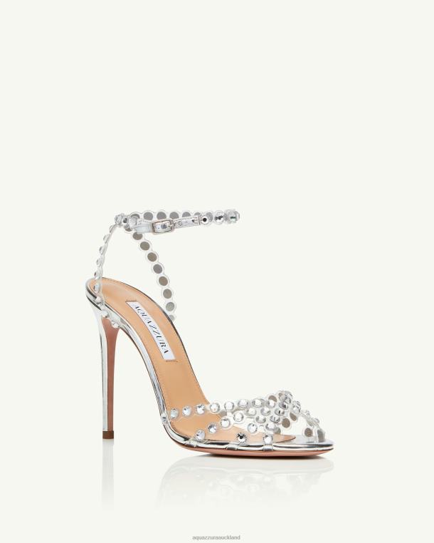 Aquazzura Tequila Plexi Sandal 105 SILVER TZ66680