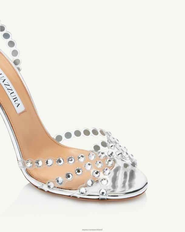 Aquazzura Tequila Plexi Sandal 105 SILVER TZ66680