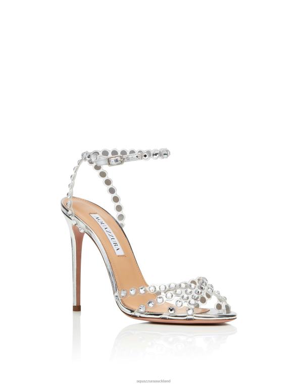 Aquazzura Tequila Plexi Sandal 105 SILVER TZ66680