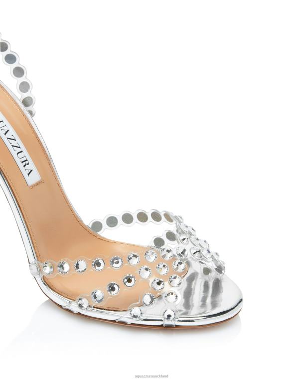 Aquazzura Tequila Plexi Sandal 105 SILVER TZ66680