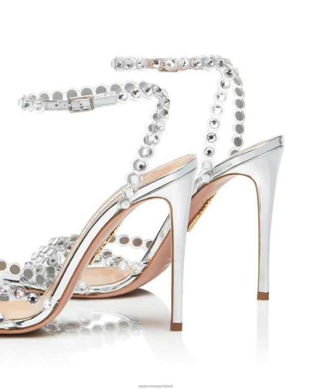 Aquazzura Tequila Plexi Sandal 105 SILVER TZ66680