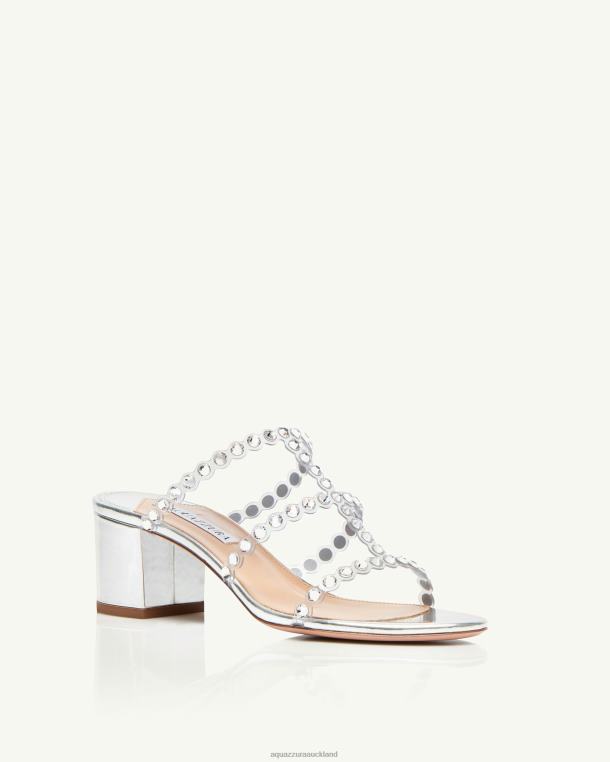 Aquazzura Tequila Plexi Sandal 50 SILVER TZ666126